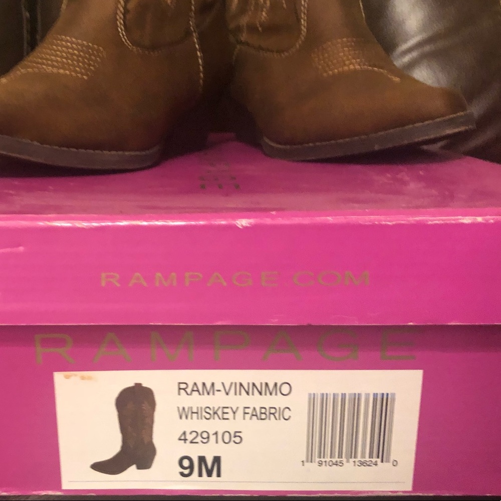 Rampage boots size 9 whiskey fabric color